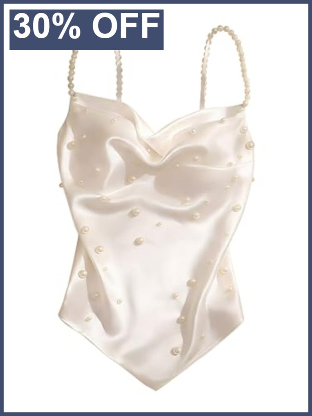 Floerns Pearl Camisole Spaghetti Strap Asymmetrical Date Night Top